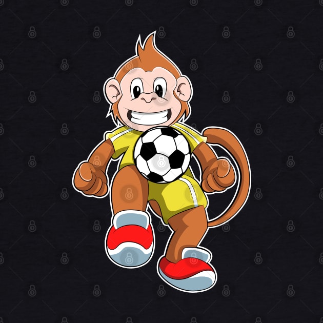 Monkey as Soccer player with Soccer ball by Markus Schnabel